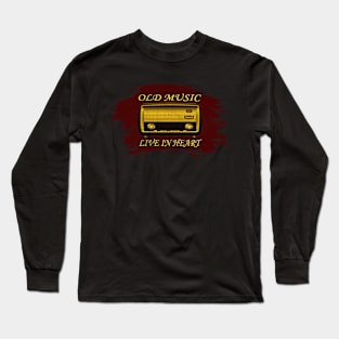 old music live in heart retro vintage Long Sleeve T-Shirt